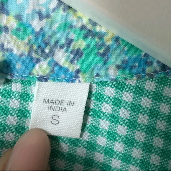 Uncommon Threads J. Jill Women’s Gingham Embroidered Button Down Size Small - Picture 6 of 7